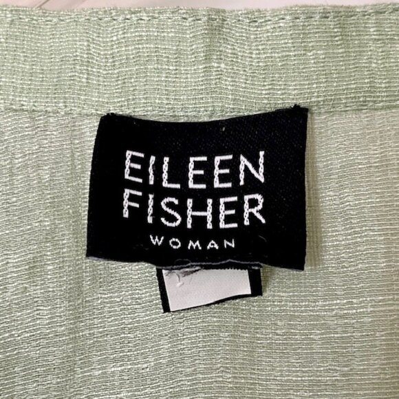 Eileen Fisher Woman Silk/Linen Blend Top Frog Closure - Lime Green - 2X* - Picture 9 of 9